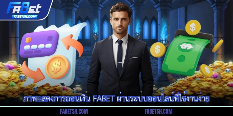 ภาพแสดงการถอนเงิน Fabet ผ่านระบบออนไลน์ที่ใช้งานง่าย